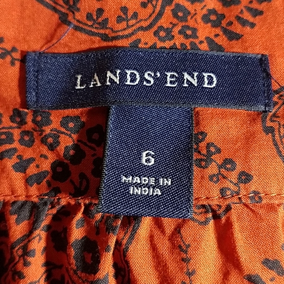 Lands' End Burnt Orange Paisley Blouse - Picture 10 of 10